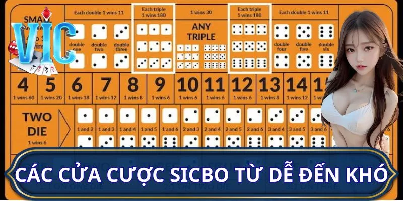 Các cửa cược Sicbo từ dễ đến khó